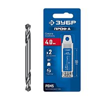 Сверло по металлу двухстороннее ЗУБР Проф-А, Р6М5, 4.0х55 мм (1 шт.)  картинка